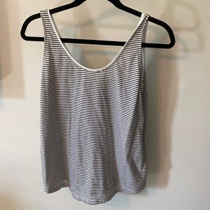 Black and white stripped tank